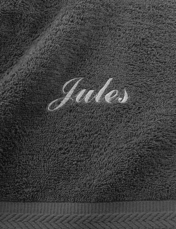 Effen handdoek, zacht comfort, personaliseerbaar (antraciet)