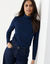 Sous-pull col roul&eacute; imprim&eacute; peau de b&ecirc;te, stretch (bleu / noir)