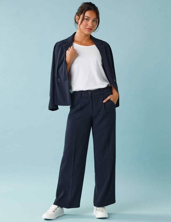 Pantalon large fluide Sp&eacute;cial Petites (marine)