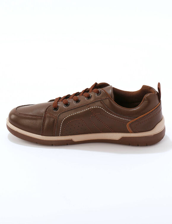 Lage sneakers met veters (bruin)