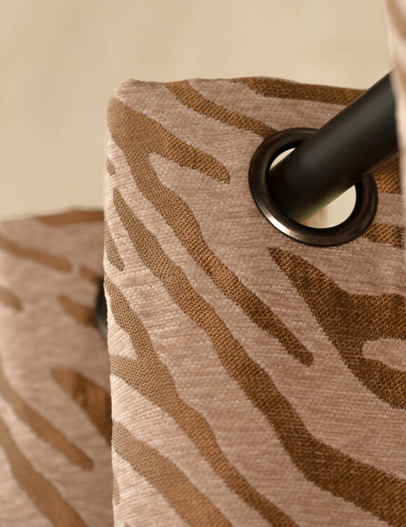 Jacquard-gordijn van chenille met zebraprint (oker)