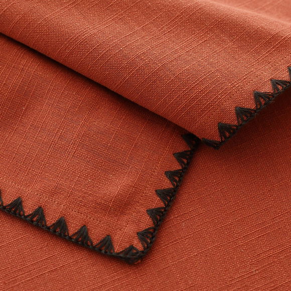 Nappe unie coton finition fantaisie (terracotta)