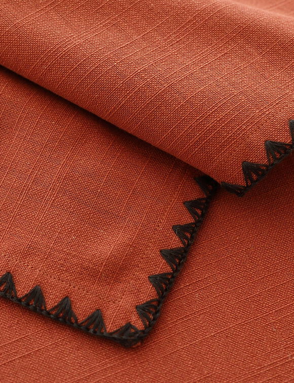 Nappe unie coton finition fantaisie (terracotta)