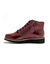 Boots met rits en veters, breed model - zebramotieven (bordeaux)