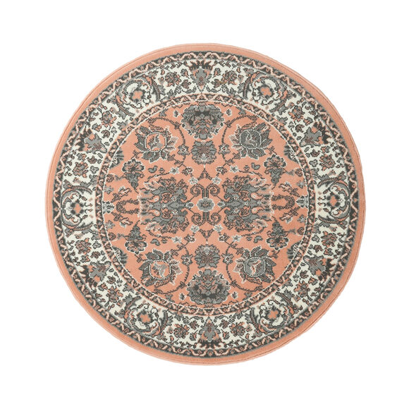 Tapis rond motifs perse (rose)