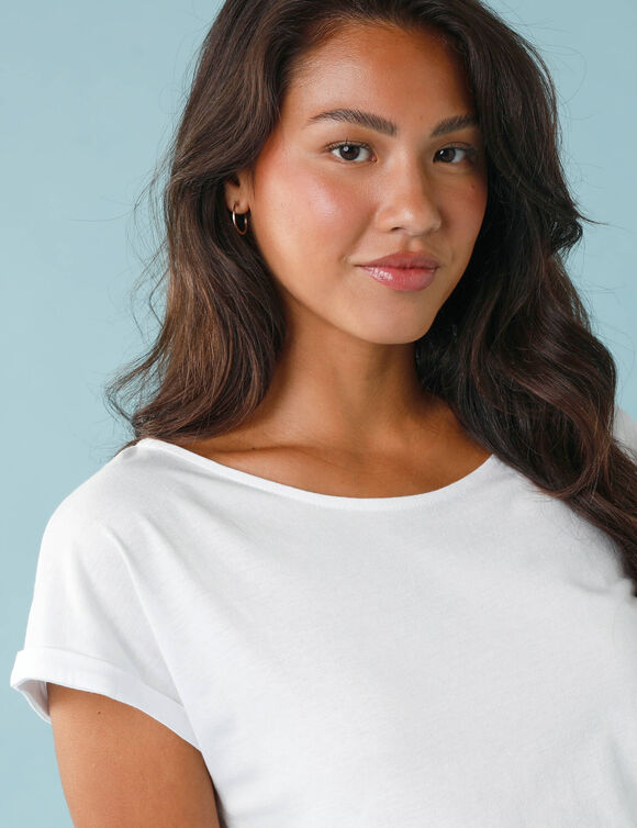 T-shirt manches courtes uni, Sp&eacute;cial Petites (blanc)