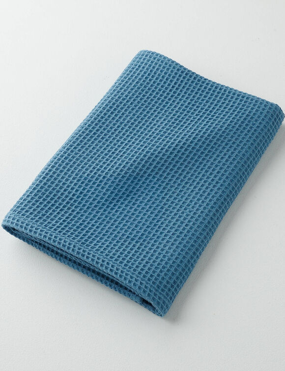 Serviette de bain nid d'abeille 320 g/m2 (bleu)