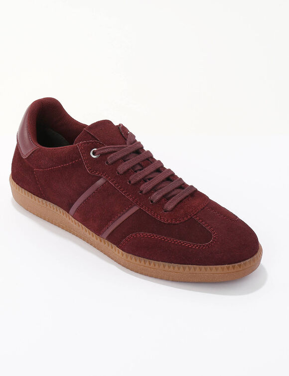 Sneakers van spaltleer (bordeaux)