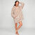 Plaid-sweat polaire &agrave; capuche imprim&eacute; l&eacute;opard, doubl&eacute; sherpa (beige)
