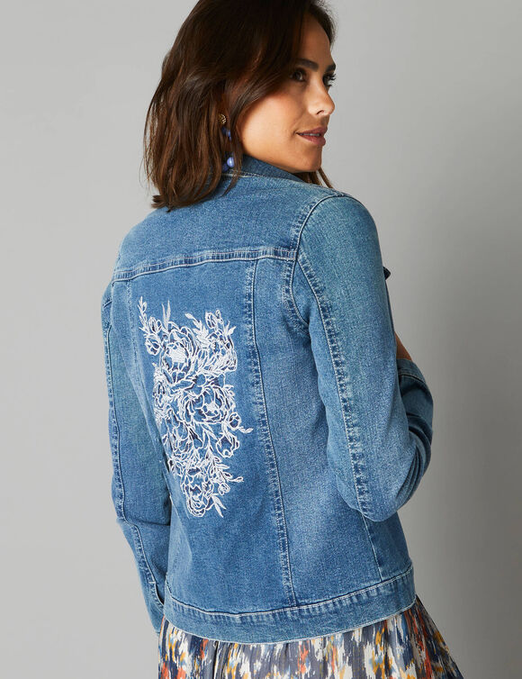 Veste brodée en jean (bleached)