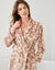 Peignoir in velours met bloemenprint (taupe)