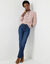 Cardigan in harig fantasietricot (poederroze)