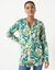 Tuniek met knoopkraag en bloemenprint (kaki / beige)