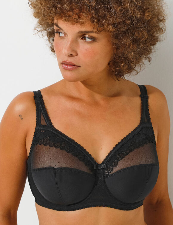 Beha Cross Your Heart in kant - met beugels (zwart)