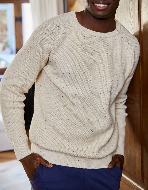 Pull en maille anglaise mouchetée (naturel)