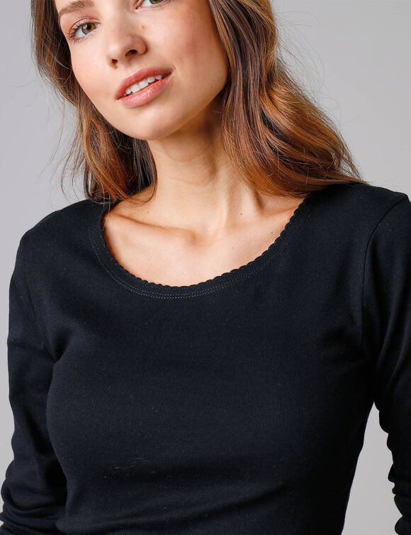 T-shirt met lange mouwen - set van 2 (zwart)