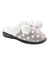 Chaussons mules polaires imprimées pois (gris)