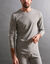 T-shirt sous-v&ecirc;tement homme col rond manches longues chaleur douce - lot de 2 (gris chin&eacute;)