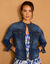 Jasje in jeans, opstaande kraag (stone used)