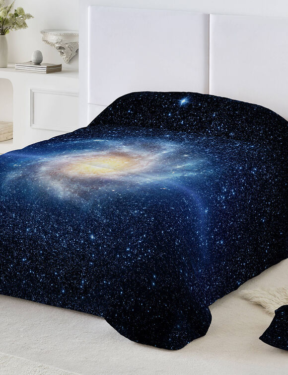 Dekbed van microvezel met Galaxie-bedrukking, 200 g/m&sup2; (blauw)