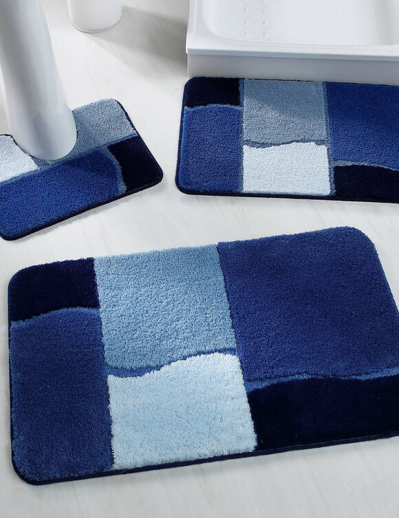 Tapis de bain Patchwork (bleu)