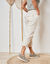 Pantacourt ceinture maille (beige)