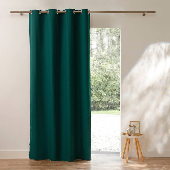 Rideau occultant bachette uni (vert)