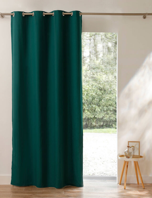 Rideau occultant bachette uni (vert)