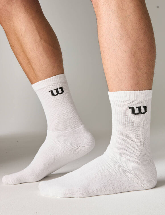 Mi-chaussettes Wilson&reg; coton m&eacute;lang&eacute; - lot de 6 (blanc)