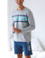 Pyjamashirt met lange mouwen en strepenprint (grijs / aqua)