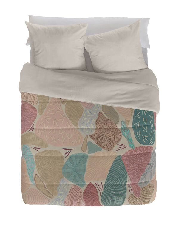 Couette microfibre imprimé Catalan 200 g/m² (bleu / rose)