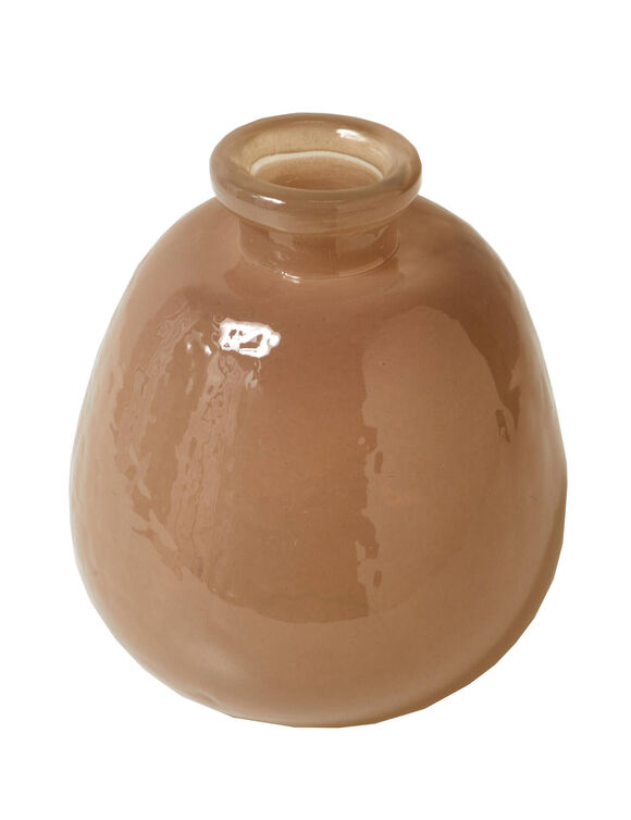 Vase taupe en verre semi-opaque (taupe)