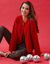 Vest in jasstijl, fantasiebreisel (rood)
