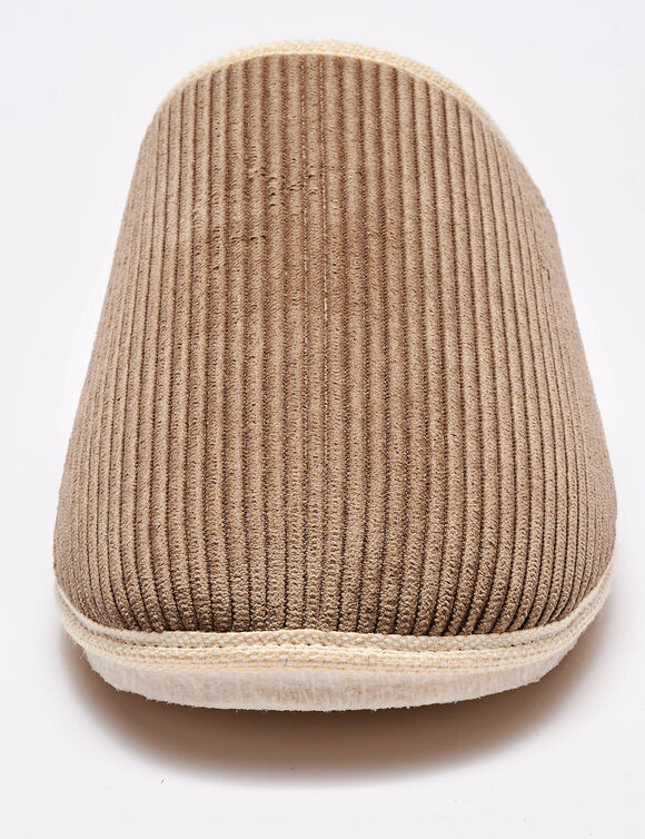 Stille muiltjes in velours met wolvoering (taupe)