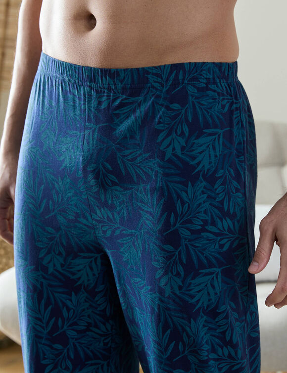 Bedrukte pyjamabroek (blauw)
