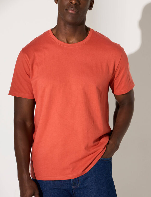 T-shirt col rond manches courtes - lot de 3 (corail + vert sauge + kaki)