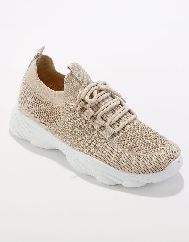 Baskets de sport légères à enfiler, textile mesh (beige)