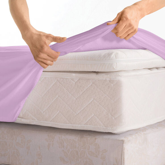 Effen hoeslaken in jersey, hoekdiepte 40 cm (lavendel)