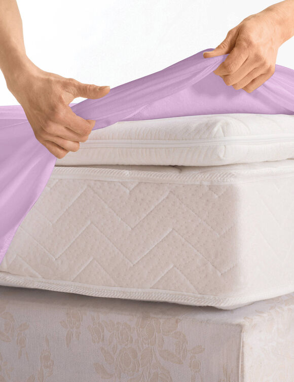 Effen hoeslaken in jersey, hoekdiepte 40 cm (lavendel)