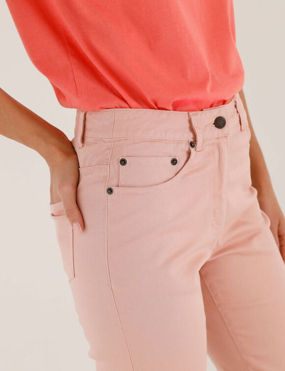 Pantacourt droit uni  (rose poudr&eacute;)