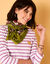 Foulard met Indische bloemenprint  (groen / parma)
