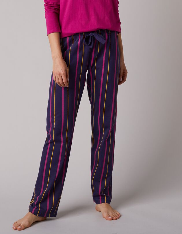 Pyjamabroek met strepenprint Estrella - katoen (marine)