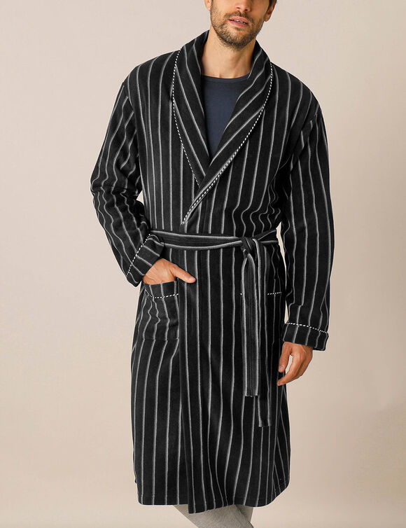 Kamerjas in fleece (grijs gestreept)