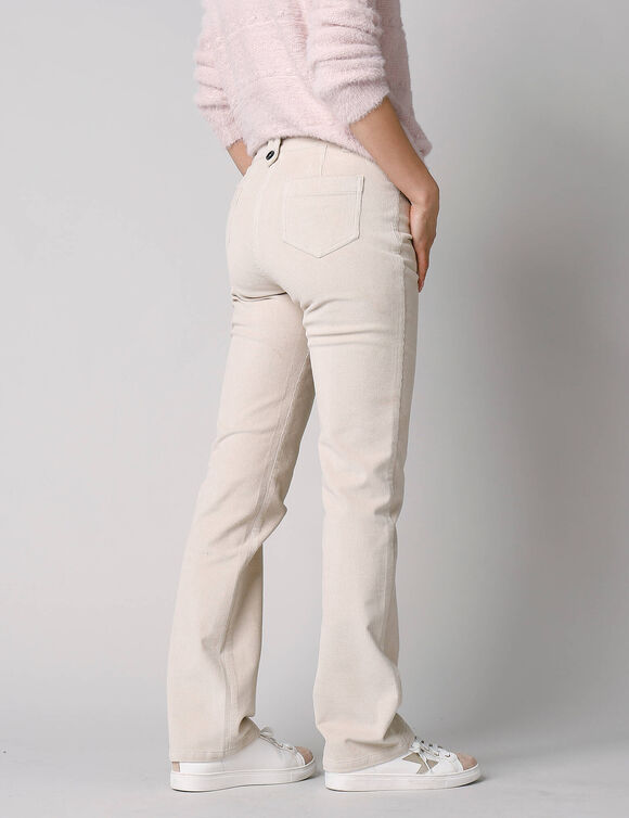 Pantalon droit, velours c&ocirc;tel&eacute; (gr&egrave;ge)