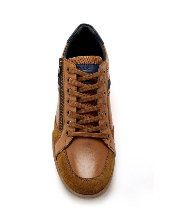 Sneakers met rits en veters, comfortbreedte (bruin)