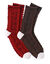 Sokken van kabeltricot met contrasterende afwerkingen &ndash; set van 2 paar (rood / chocolade)