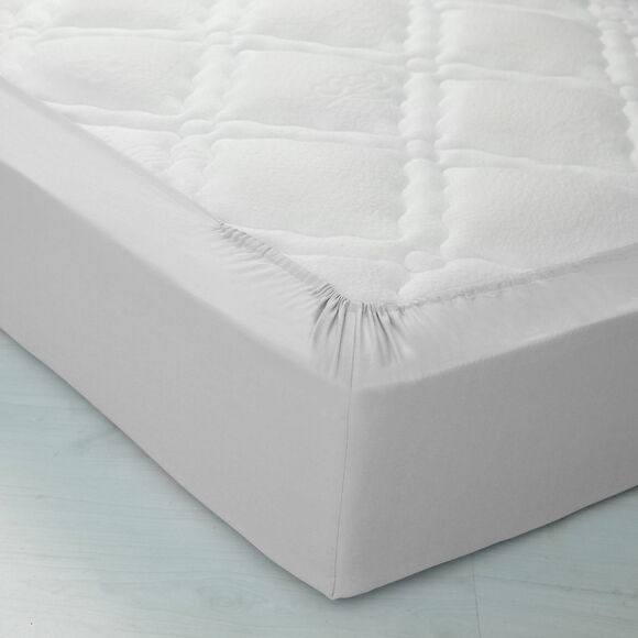 Hoeslaken in effen jersey, hoeken van 26 cm (parelgrijs)