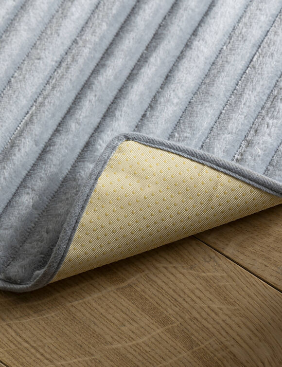 Prot&egrave;ge-salon antiglisse toucher peluche (gris)