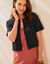 Vest met knoopsluiting en korte mouwen (zwart)