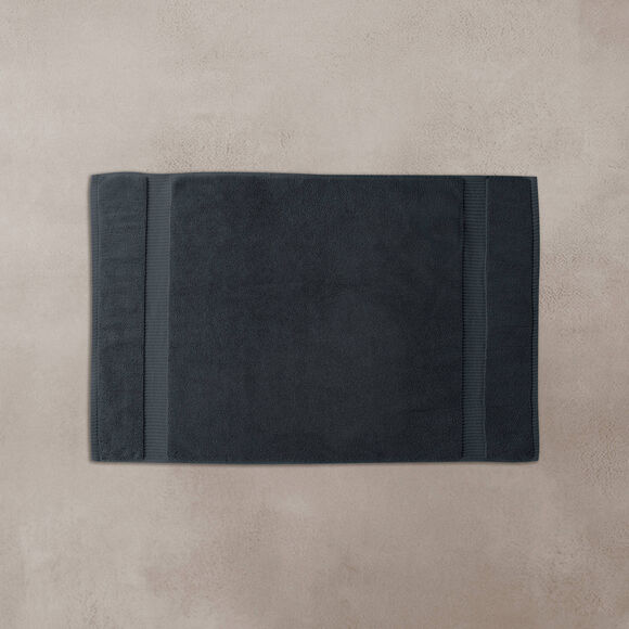 Badmatje van badstof met sierrand en premium comfort (CARBONGRIJS)